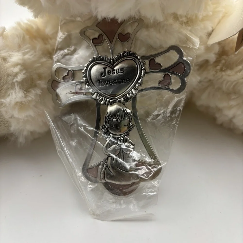 Ganz Serenity Lamb With Crib‎ Cross Christening or Baptism Gift (Girl, Pink)